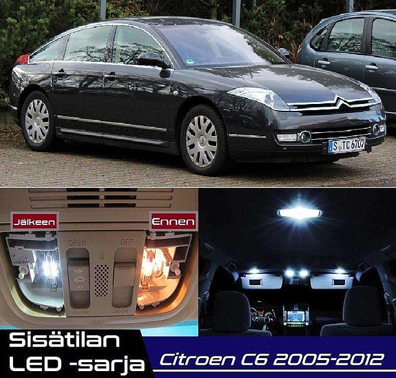 Citroen C6 Sisätilan LED -muutossarja – 23 kpl – Plug & Play