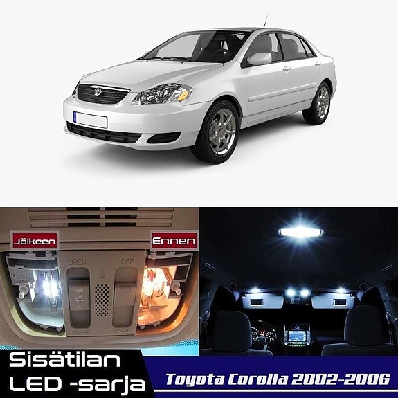 Toyota Corolla (MK9) Sisätilan LED -muutossarja – 6 kpl – Plug & Play