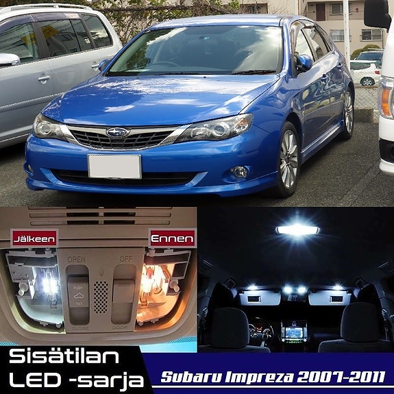 Subaru Impreza (MK3) Sisätilan LED -muutossarja – 6 kpl – Plug & Play