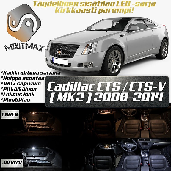 Cadillac CTS (MK2) Sisätilan LED -muutossarja – 18 kpl – Plug & Play