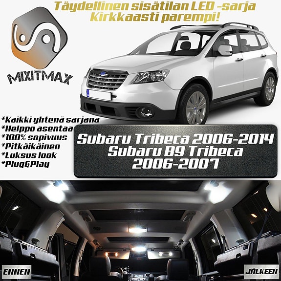 Subaru Tribeca Sisätilan LED -muutossarja – 13 kpl – Plug & Play