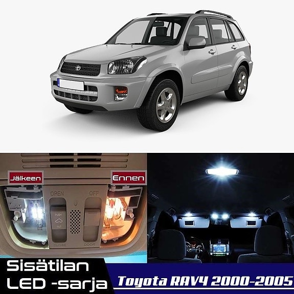 Toyota RAV4 (XA20) Sisätilan LED -muutossarja – 5 kpl – Plug & Play