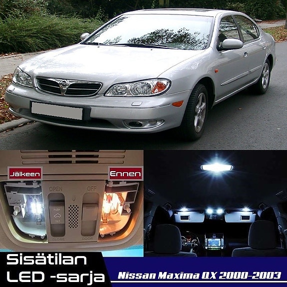 Nissan Maxima QX (A33) Sisätilan LED -muutossarja – 12 kpl – Plug & Play