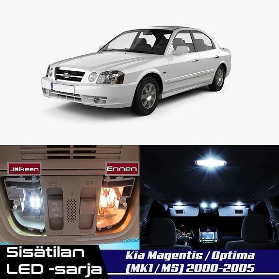 Kia Magentis (MS) Sisätilan LED -muutossarja – 9 kpl – Plug & Play