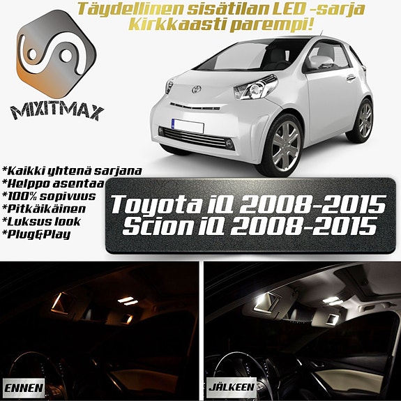 Toyota iQ / Scion (AJ10) Sisätilan LED -muutossarja – 5 kpl – Plug & Play