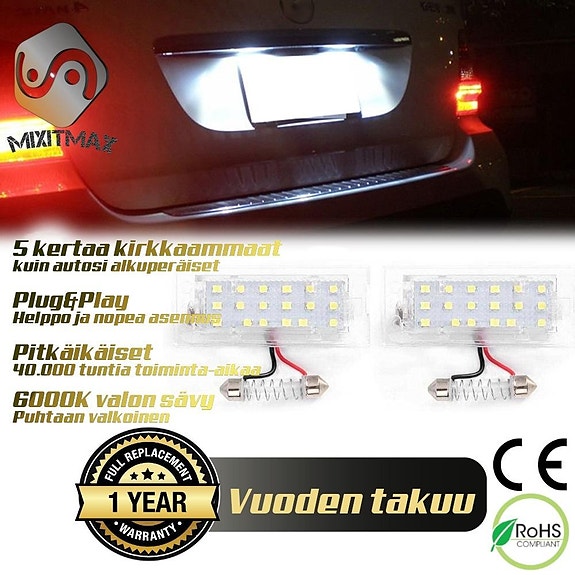 BMW E53 / E83 LED rekisterikilven valot 6000K IP67 (2kpl)