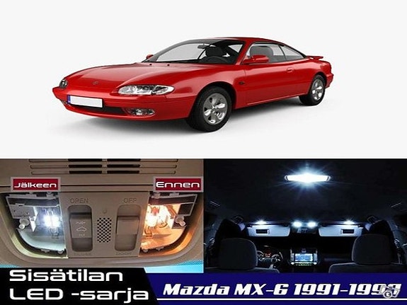 Mazda MX-6 (GE) Sisätilan LED -muutossarja – 14 kpl – Plug & Play