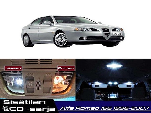 Alfa Romeo 166 (936) Sisätilan LED -muutossarja – 14 kpl – Plug & Play