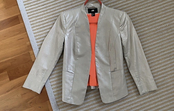 H&M vaalea pellavajakku koko 34