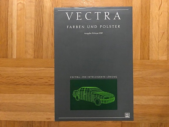 Värikartta ja sisustus Opel Vectra A 1989. Esite