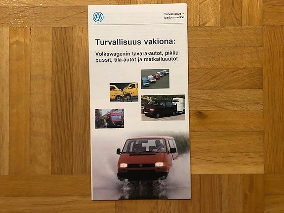 Esite Volkswagen Turvallisuus pakettiautot 1992. VW Transporter Caravelle