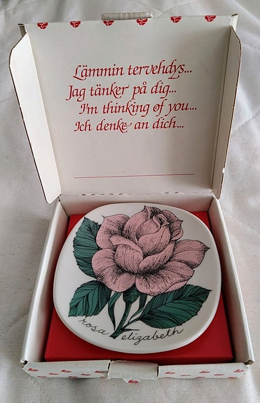 Arabia Esteri Tomula seinälautanen Rosa Elizabeth