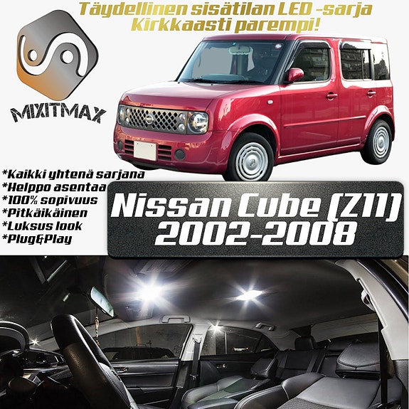 Nissan Cube (Z11) Sisätilan LED -muutossarja – 6 kpl – Plug & Play