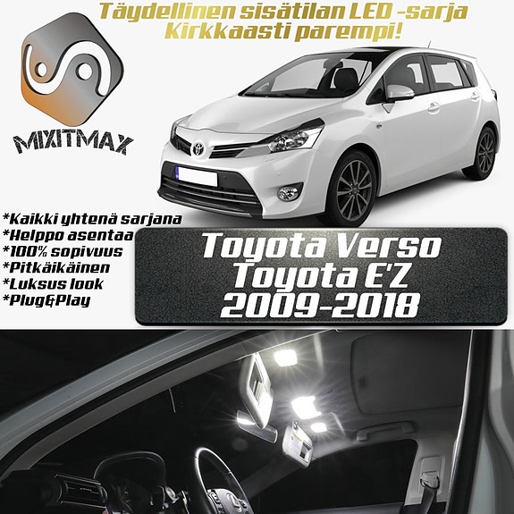 Toyota Verso Sisätilan LED -muutossarja – 11 kpl – Plug & Play