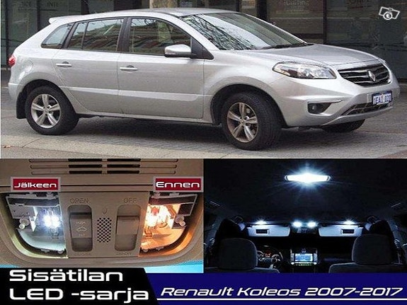 Renault Koleos I Sisätilan LED -muutossarja – 11 kpl – Plug & Play