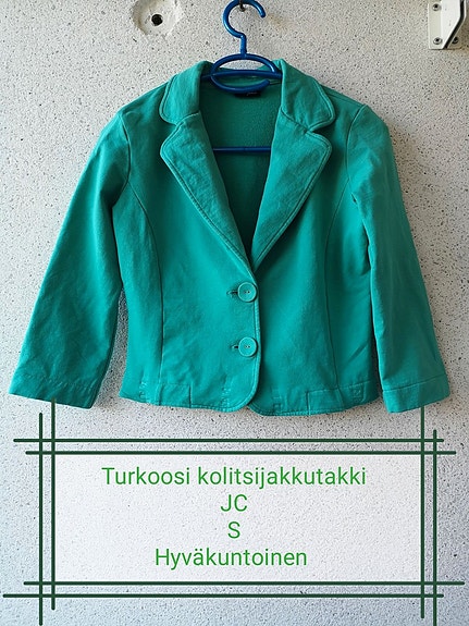 JC turkoosi lyhyt jakku S