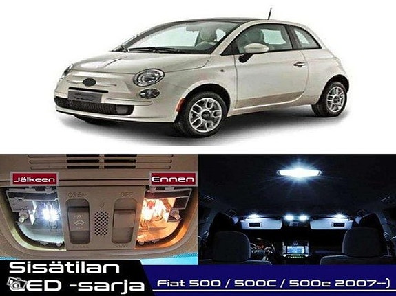 Fiat 500 Sisätilan LED -muutossarja – 6 kpl – Plug & Play