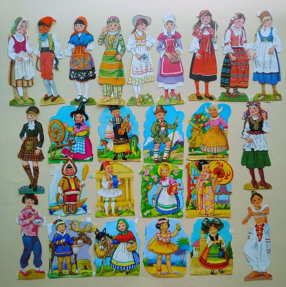 Maailman lapset aiheisia kiiltokuvia