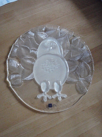 Arabia Finn Crystal Pöllö lasinen taulu