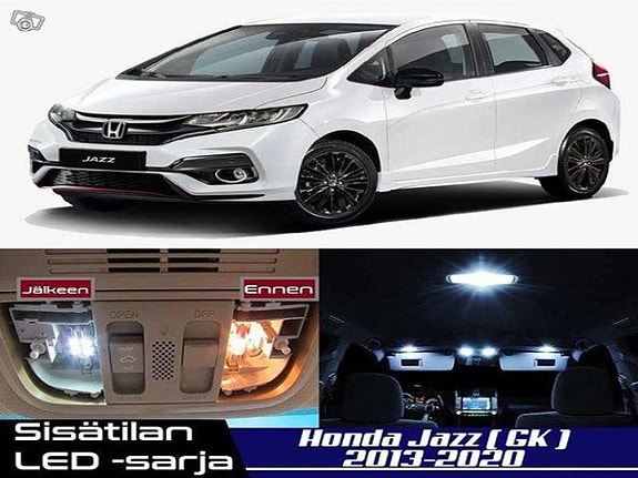Honda Jazz (G3) Sisätilan LED -muutossarja – 6 kpl – Plug & Play