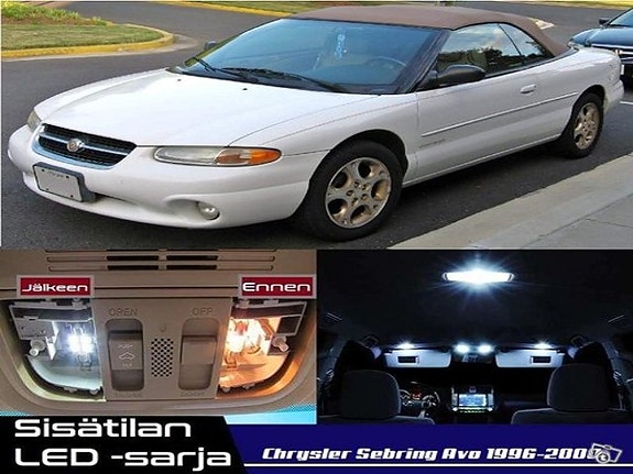 Chrysler Sebring (MK1) Avo Sisätilan LED -muutossarja – 15 kpl – Plug & Play