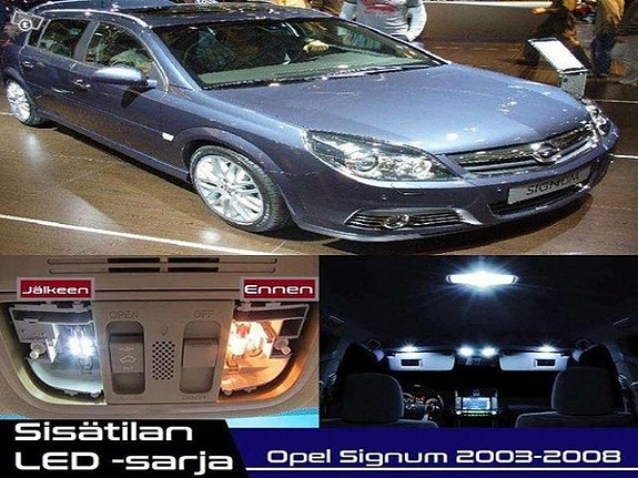 Opel Signum Sisätilan LED -muutossarja – 15 kpl – Plug & Play