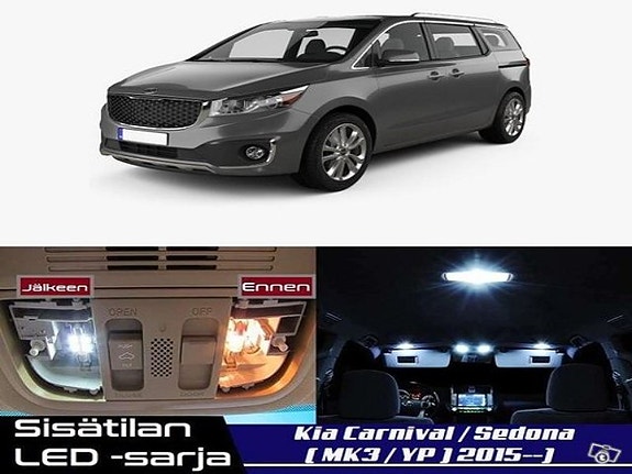 Kia Carnival (YP) Sisätilan LED -muutossarja – 13 kpl – Plug & Play
