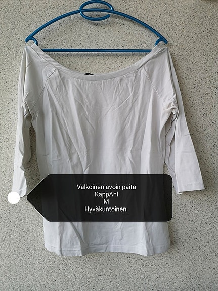 KappAhl valkoinen pitkähihainen paita M