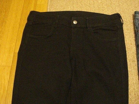Naisten mustat Skinny Low Waist 28/32" pillifarkut