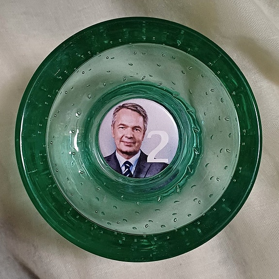 Rintanappi, peltiä, presidentinvaalit 2012, NO2/Pekka Haavisto