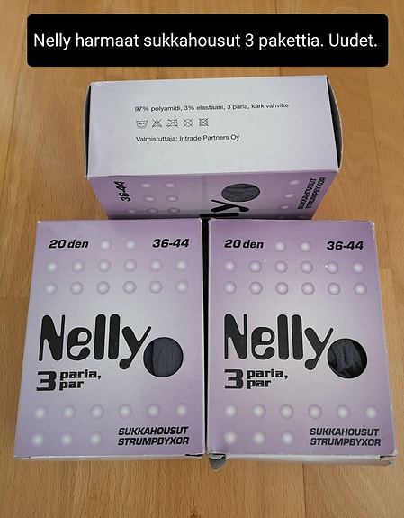 Nelly harmaat sukkahousut 9 kpl 20 den