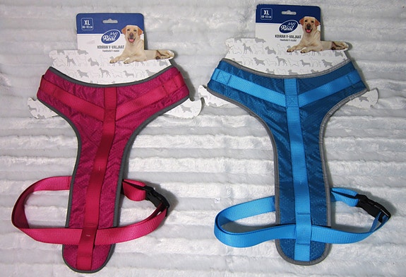 Koiran Y-valjaat . Koko XL. Fuksia ja turkoosi