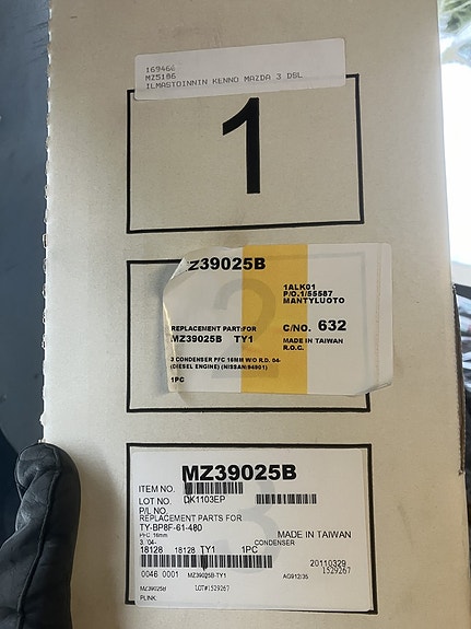 Mazda 3 BK 1.6 Diesel AC-lauhdutin 04-09