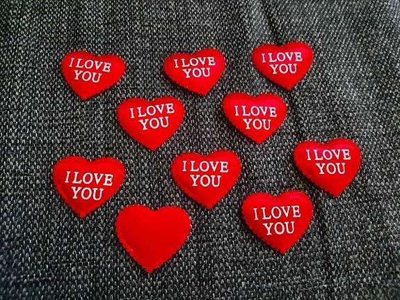 I love you satiinisydän 10 kpl