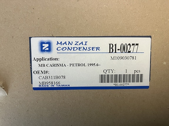 Mitsubishi Carisma/Space Star 1.6/1.8 AC-lauhdutin 96-