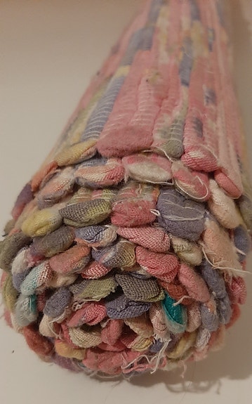 Värikäs räsymatto 72 x 132 cm pastellisävyt