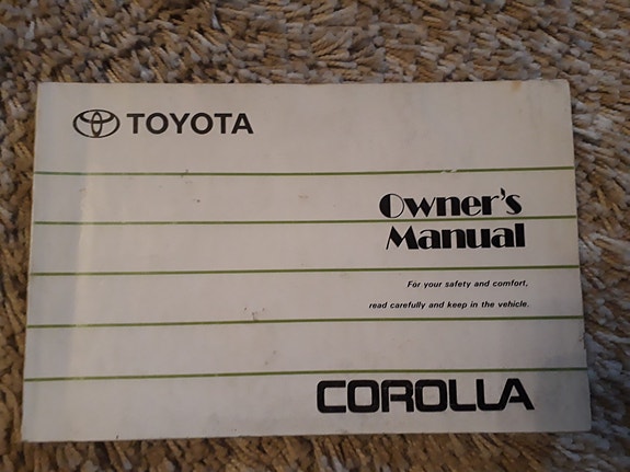 Owners Manual Corolla E 100 vm 91-95 englanniksi