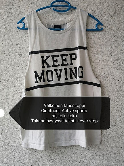 Ginatrigot valkoinen sporttinen löysä toppi xs