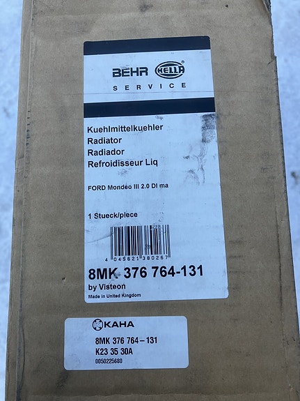 Ford Mondeo III 2.0TDDi/TDCi Jäähdytin 00-05/02