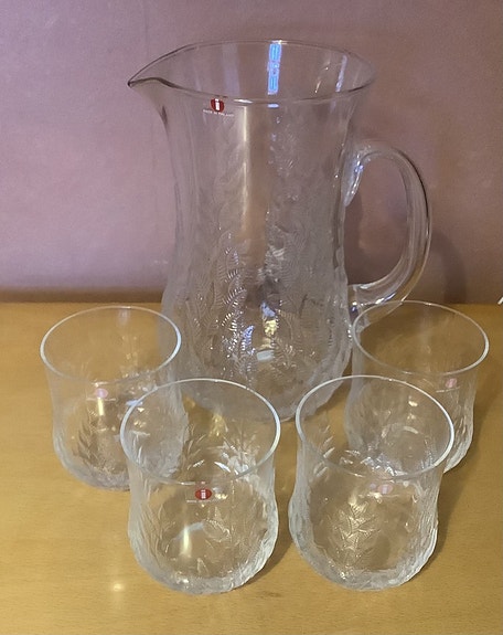 Iittala Koivu kaadin ja lasit