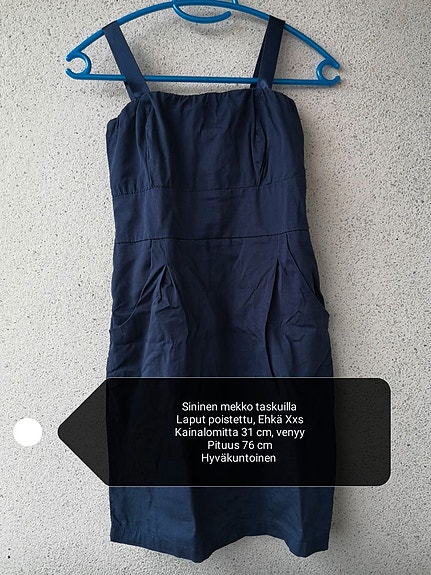 Tummansininen mekko xxs