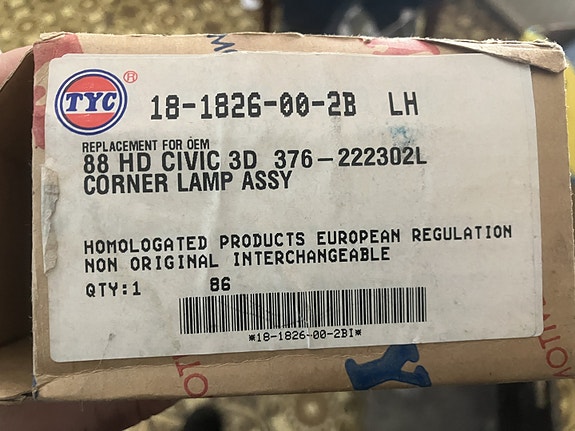 Honda Civic ED Hatchback Vasen Etuparkki 87-91