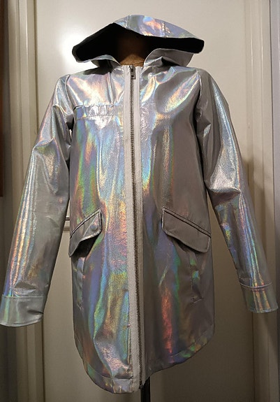 Asos hologrammi hopeinen S välikausi-takki hupulla