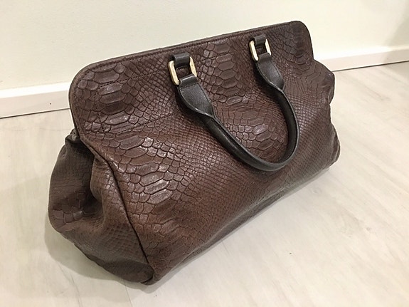 Longchamp Gatsby, iso, ruskea nahkalaukku /käsilaukku nahkaa