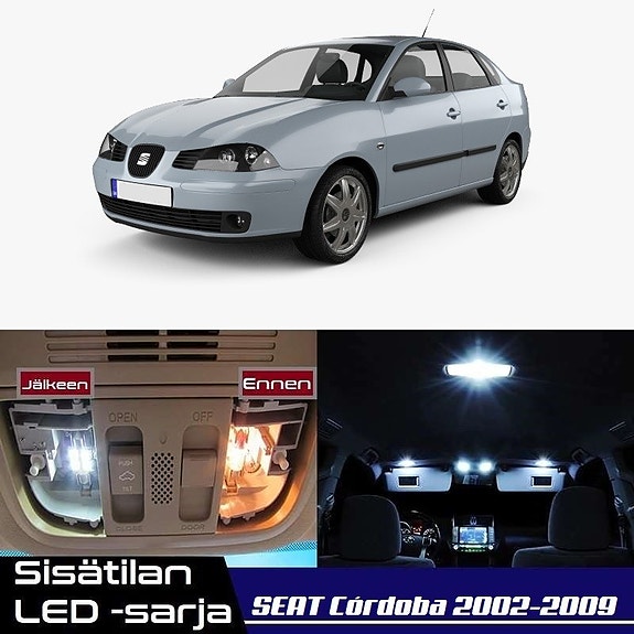 Seat Cordoba (6L) Sisätilan LED -muutossarja – 7 kpl – Plug & Play