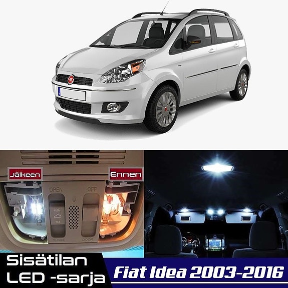 Fiat Idea Sisätilan LED -muutossarja – 6 kpl – Plug & Play