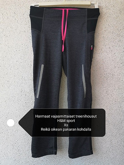H&M sport harmaat juoksutrikoot xs