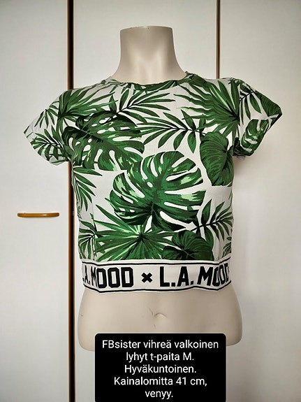 FBsister vihreä - valkoinen lehti t-paita M