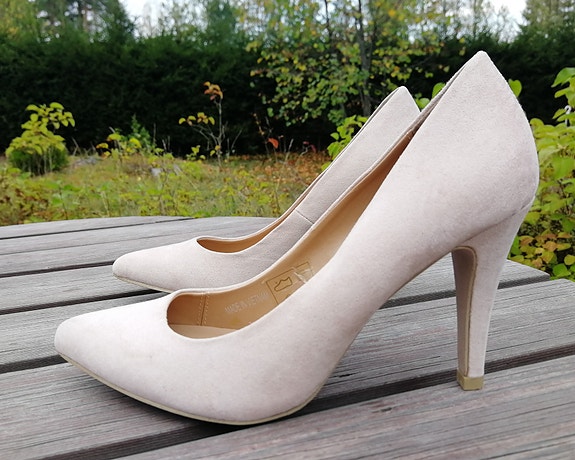 👠 UUDET Seppälä vaalean nudet korkokengät 37 - kengät korkkarit avokkaat