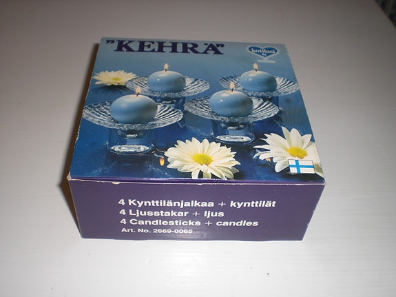 Riihimäen Lasi Kehrä kynttilänjalka 4kpl